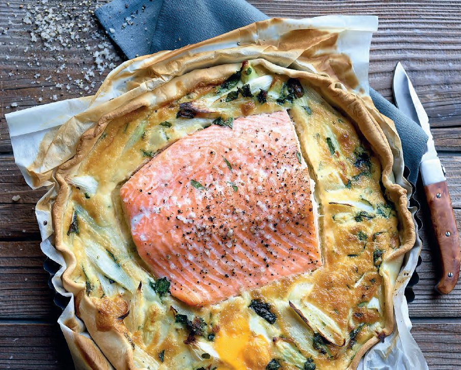 Recept Quiche Met Asperges Zalm En Waterkers