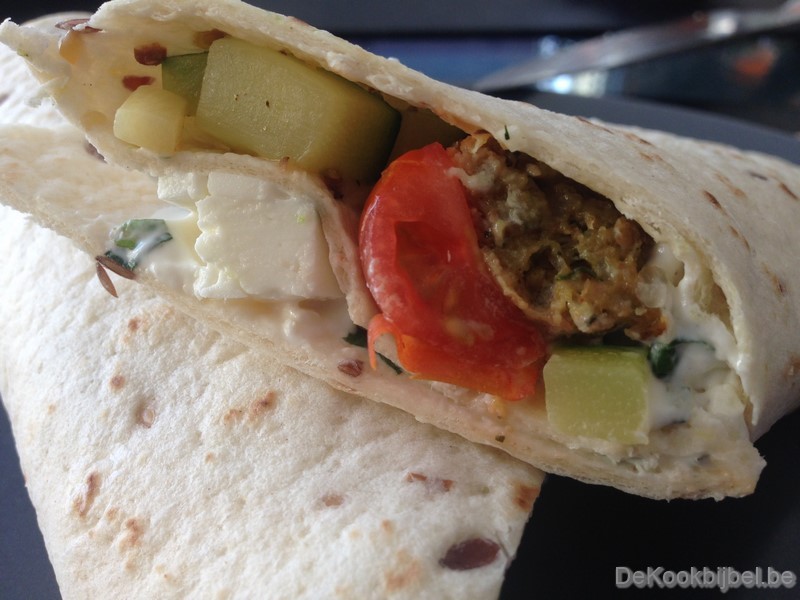 Wrap veggie met plattekaas